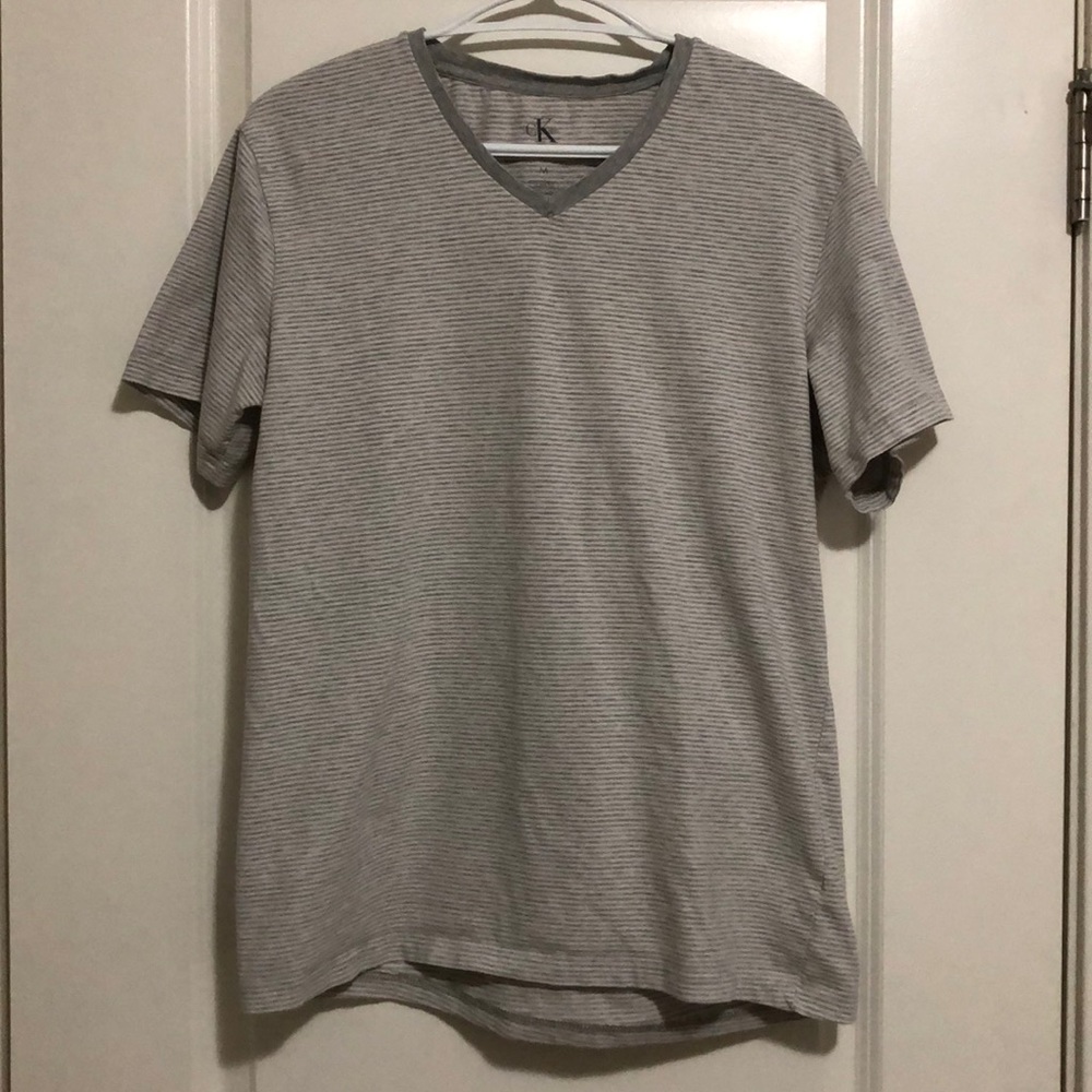 Calvin Klein T-shirt White and Grey Stripe